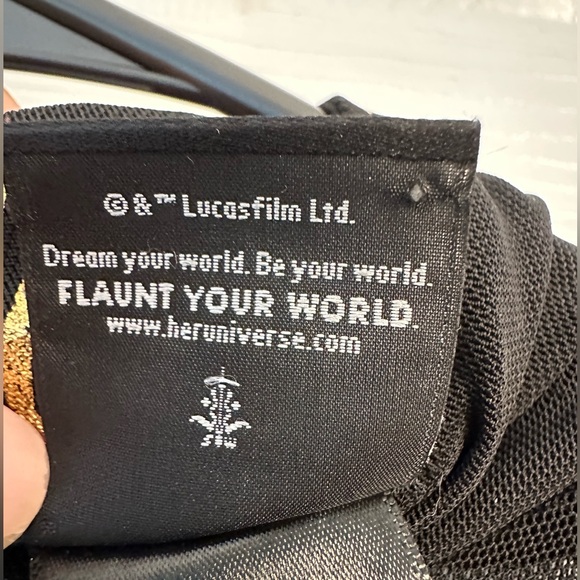 Lucasfilm 50th Anniversary Star Wars Gold & Black Death Star Mock Neck Dress - Picture 9 of 11